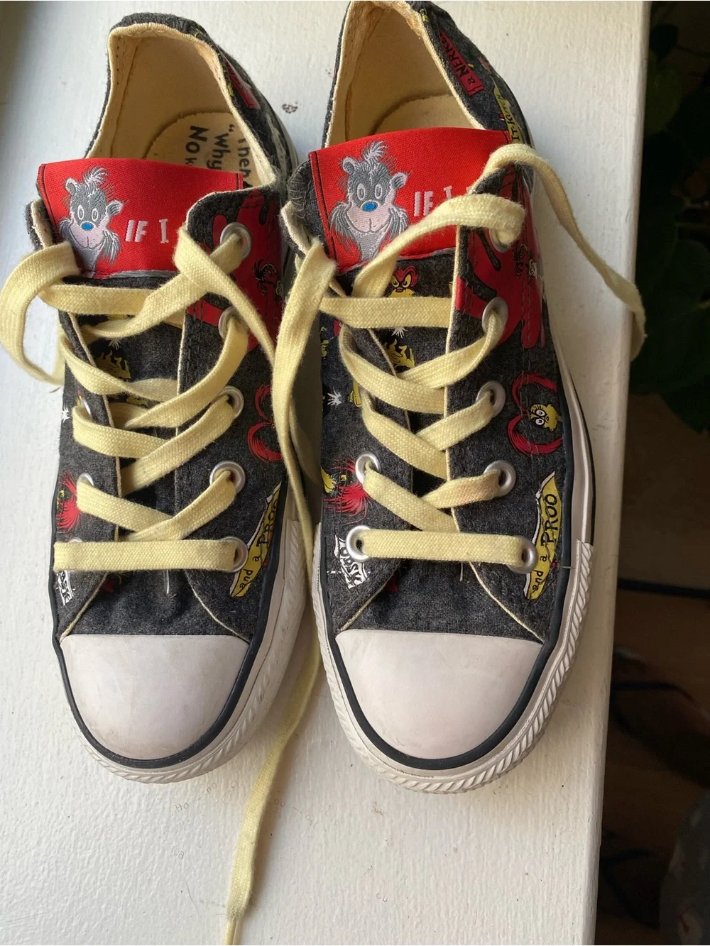 Converse Unisex Kids Black & Red Cartoon Canvas Sneakers with Yellow Laces